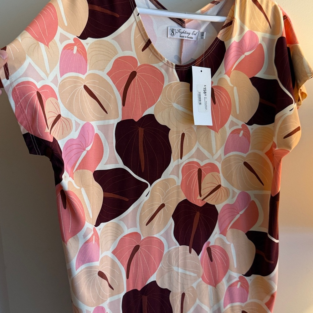 Fighting Eel Tropical Anthurium Floral Dress - Picture 3 of 4